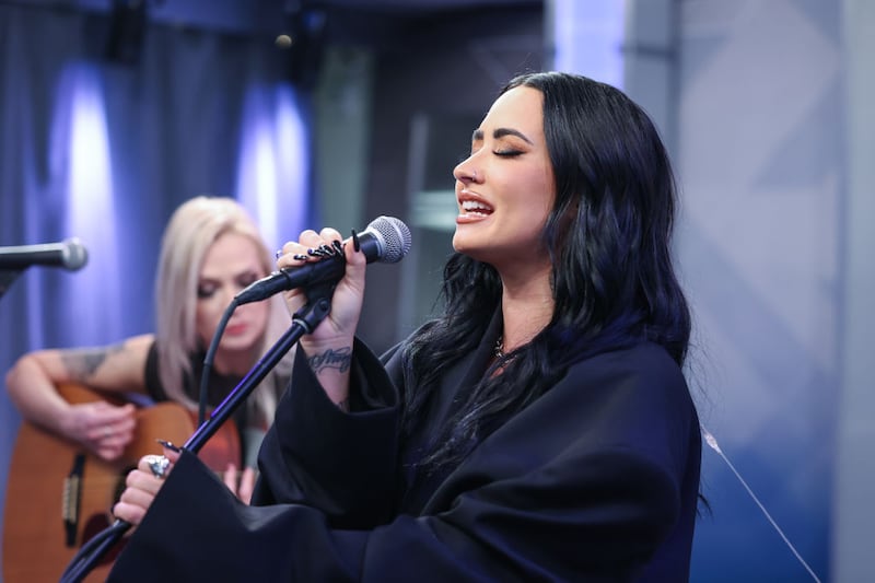 NEW YORK, NEW YORK - SEPTEMBER 11: Demi Lovato performs on the show Octane at SiriusXM Studios on September 11, 2023 in New York City. (Photo by Mike Coppola/Getty Images)