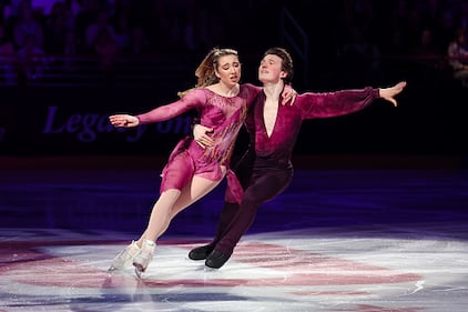 Ice skaters performing