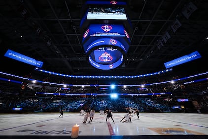 Ice skaters performing