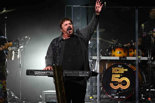 Harry Wayne Casey of KC and The Sunshine Band performs during The 50th Anniversary Tour at Hard Rock Live held at the Seminole Hard Rock Hotel & Casino.