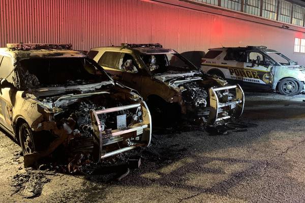 Three cruisers intentionally set on fire at training facility, police say